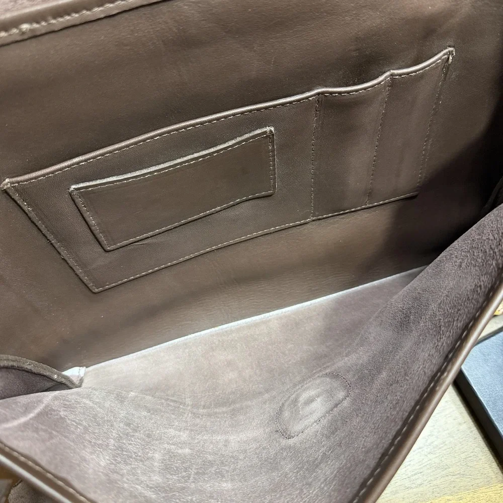 Vintage Coach Beekman Briefcase Shoulder Bag 5266 USA Dark Brown Leather